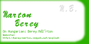 marton berey business card